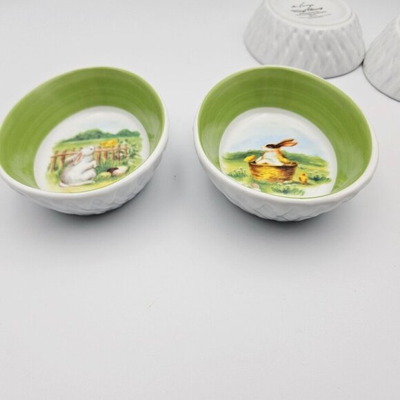 Williams Sonoma Vintage Bunny Ramekins Bowls Easter Egg Spring Set of 4 - Picture 6 of 8